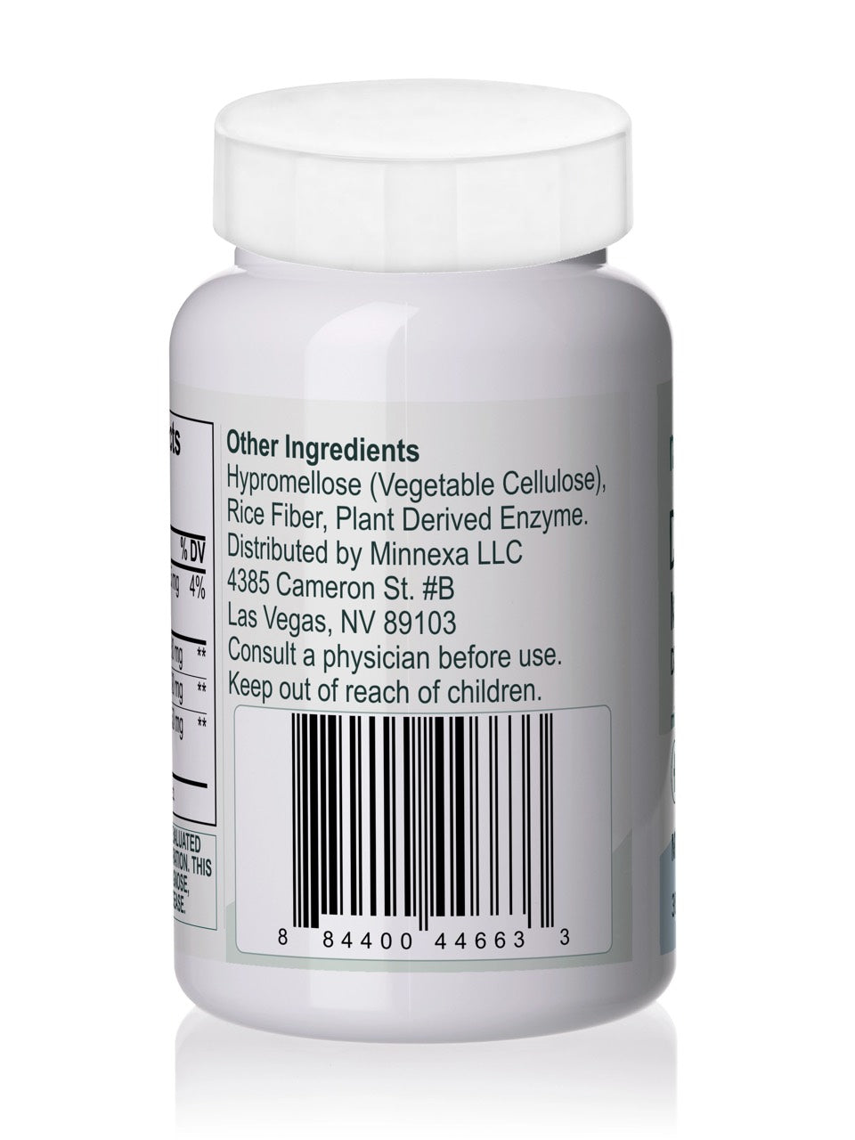 Minnexa Daily Mood Support — back label and barcode